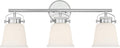 Savoy House 8-1627-3-11 Kaden Industrial Traditional White Opal Glass Bathroom Vanity Wall Light, 3-Light 180 Total Watts, 11' H x 26' W, Polished Chrome