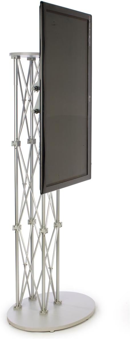 Portable Truss TV Stand Fits Monitors up to 60', Easy Disassembly, with Case – Silver