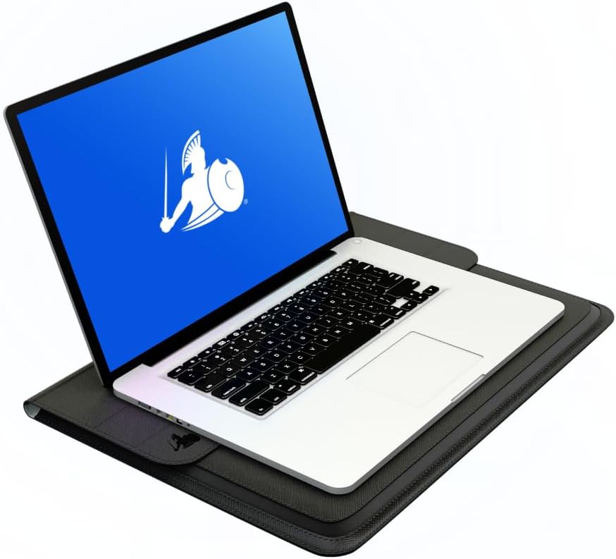 DefenderShield Laptop Sleeve – Slim 17 Inch Laptop Case with Multi-Layer Wireless Signal Shielding Technology – Vegan Leather Sleeve with Built-in Stand & Flap Closure