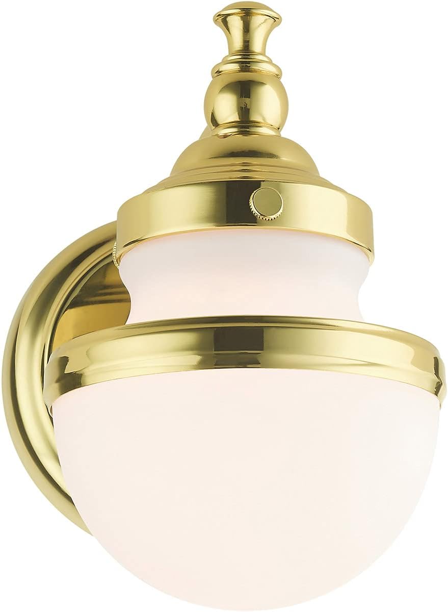 Livex Lighting1 Light Polished Brass Wall Sconce