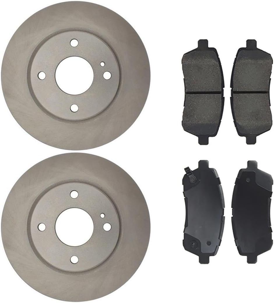 Set of 3 Front Brake Kit, Front Metallic Brake Pads and Brake Rotors Kit for Ford Fiesta 1.6L 2011 2012 2013 2014 2015 2016 2017 2018 2019, for Fiesta 1.0L 2014 2015 2016 2017