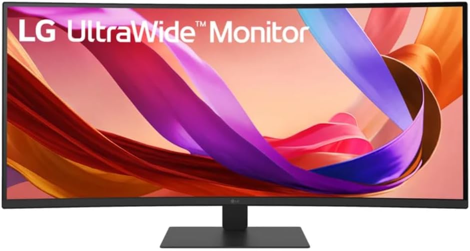 LG 34' WQHD (3440x1440) 120Hz HDR 10 Curved Ultrawide Monitor 34U62TB-B.AUS Height, Swivel, Tilt -DP Cable Included