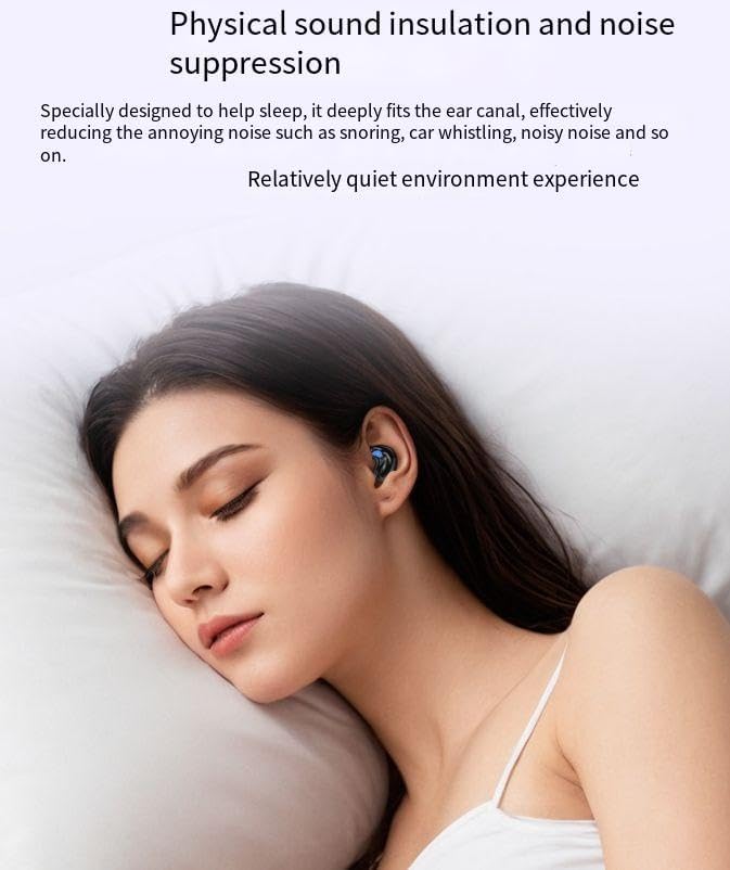 Sleep Headphones Wireless Bluetooth 5.4 Sleep Earbuds for Side Sleepers Ear Buds 8H Battery Life Noise Cancelling Invisible Earbud Comfortable Wireless Headphones, Beige