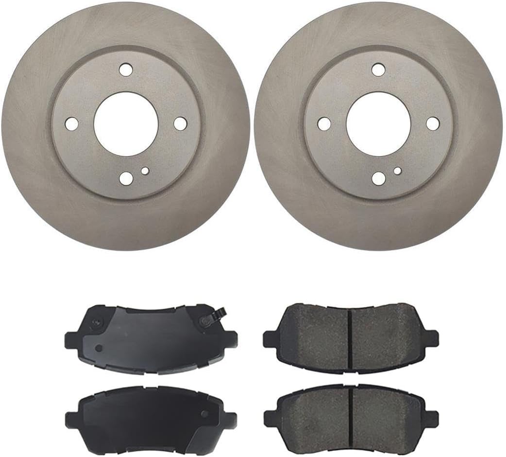 Brake Pads and Rotors Kit - Front Brakes and Rotors, Front Brake Kit fits Ford Fiesta 2019 2018 2017 2016 2015 2014 2013 2012 2011