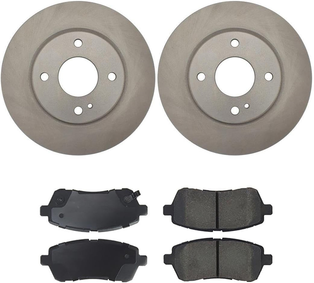 3PCS Front Brakes and Rotors Kit, Disc Brake Pads and Rotor Brake kit fits Ford Fiesta 2019 2018 2017 2016 2015 2014 2013 2012 2011 A2263