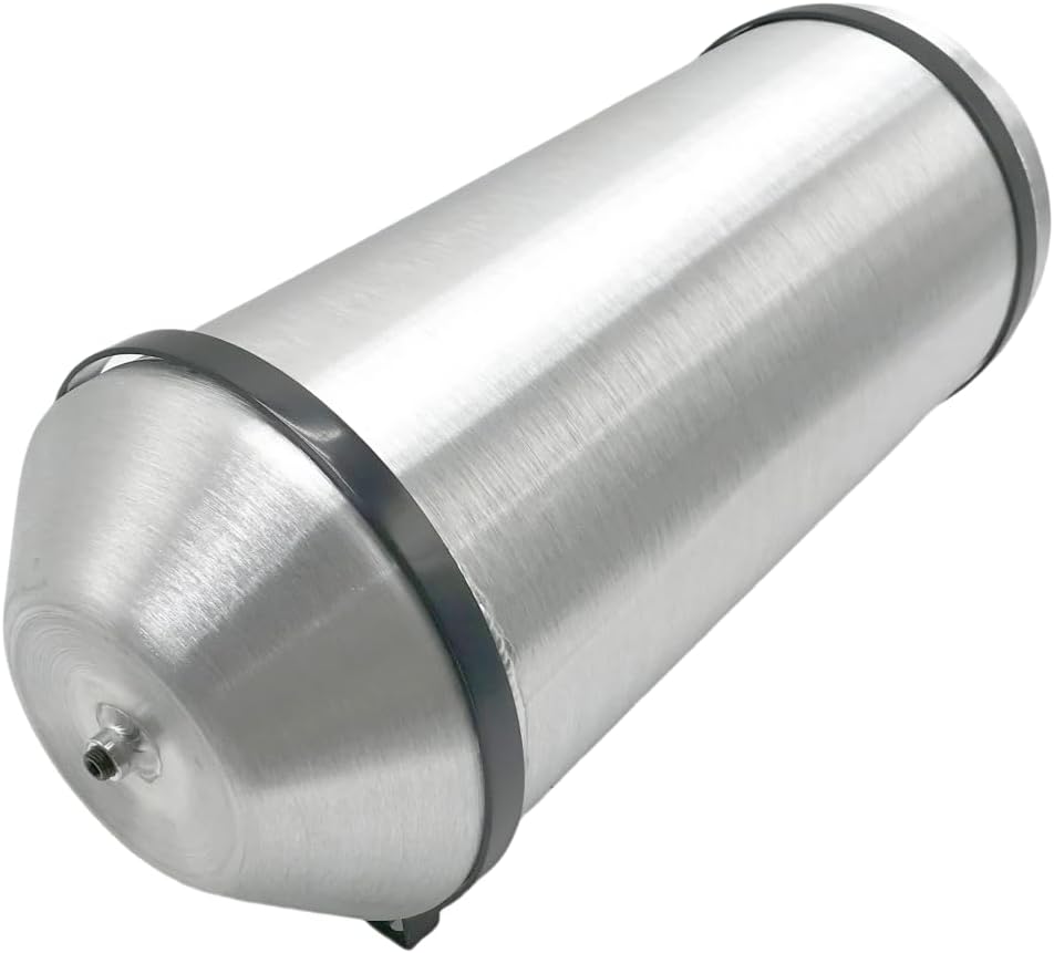 JSD 9 Gallon 10x26' Aluminum Auxiliary Vertical Gas Tank 1/4NPT Outlet- Heavy Duty Fuel Cell For Lawn Tractors, Generators