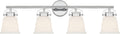 Savoy House 8-1627-4-11 Kaden Industrial Traditional White Opal Glass Bathroom Vanity Wall Light, 4-Light 240 Total Watts, 11' H x 34' W, Polished Chrome