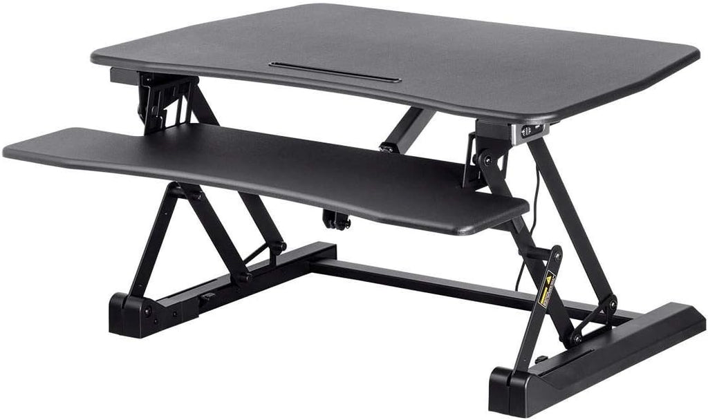 Monoprice Electric Sit-Stand Riser Desk Converter - Height Adjustable 5.9'-18.9', Black - Workstream Collection