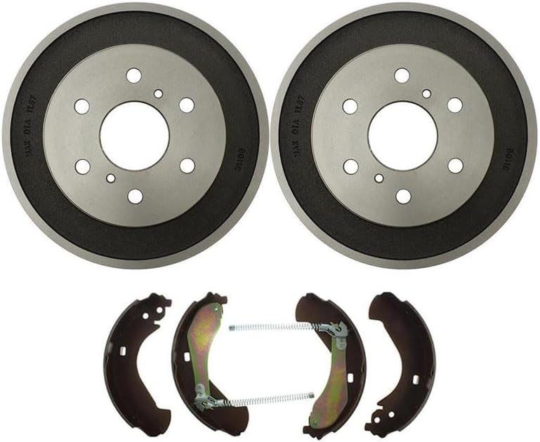 Brake Drum and Shoe Kit, 3PC Rear Brake Drums and Shoes Drum Brake Shoe for Chevrolet Silverado 1500 2005-2008 for Chevy Silverado 1500 2005-2008