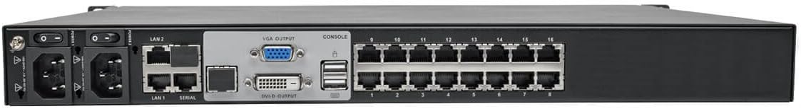 Tripp Lite NetDirector 16-Port Cat5 IP KVM Switch 1U Rack-Mount 2+1 User (B064-016-02-IPG)