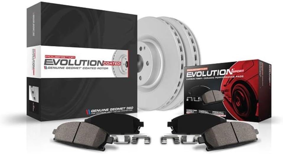 PowerStop Rear Brake Kit for Mercedes-Benz GLE300d 2016-17 |GLE350 2016-18 |GLE400 2016-17 |GLE400 2019 - Fully-Coated Disc Rotors with Z23 Carbon-Fiber Ceramic Brake Pads Upgrade, CRK7438