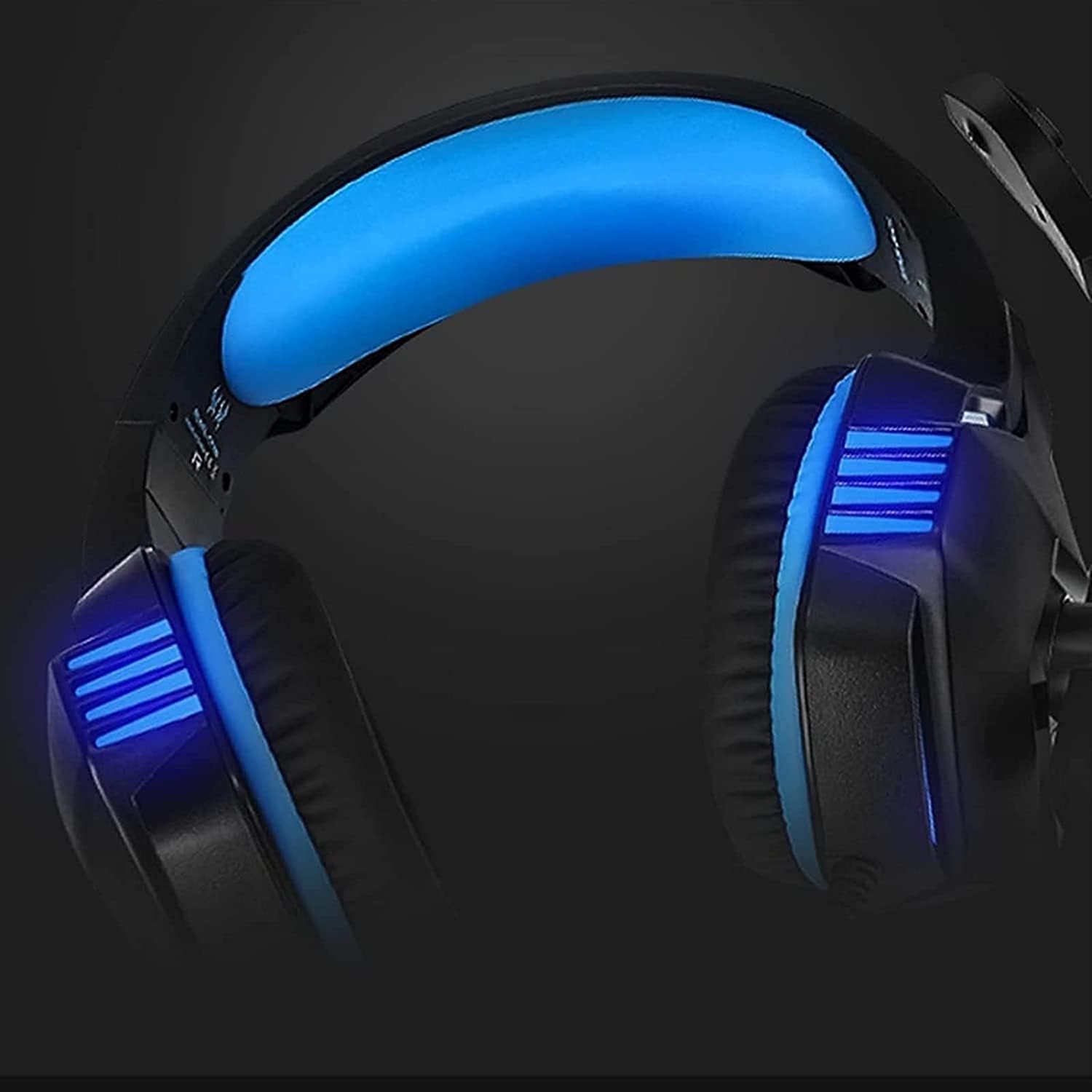 Gaming Headset,Over Ear Headphones with Noise Cancelling Mic,LED Light, Bass Surround, Soft Memory Earmuffs for Laptop