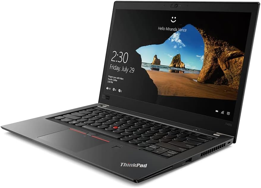 LENOVO ThinkPad T480S 14'' FHD, Core i7-8550U 1.8GHz, 16GB RAM, 500GB M.2-NVMe, Windows 11 Pro 64Bit, CAM, No Touch,, Black (Renewed)