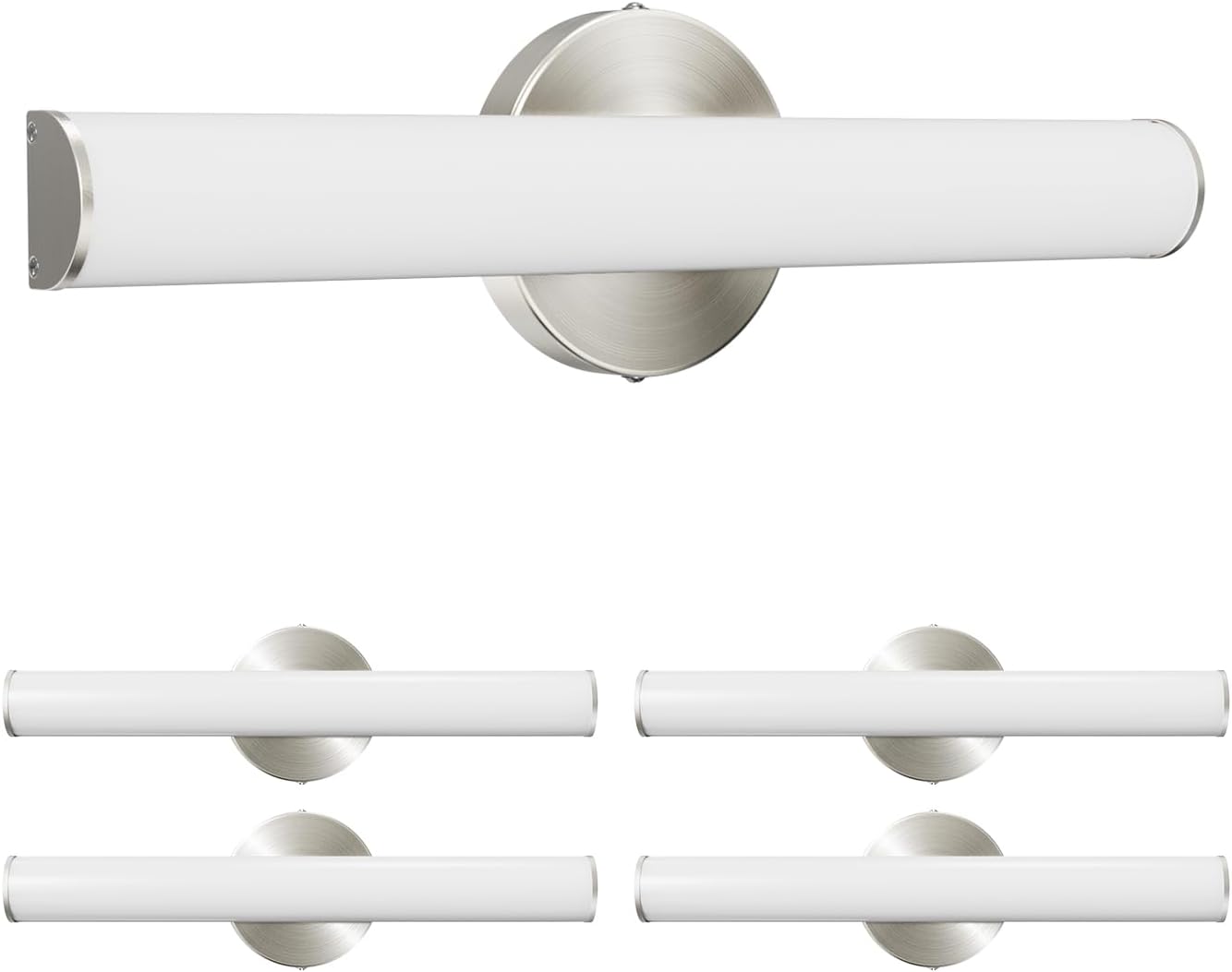 OOWOLF 4 Pack LED Vanity Light Bar for Bathroom, Dimmable Bathroom Light Fixtures 17.3inch 12W 1200LM Over Mirror Lighting Fixture Wall Sconce Modern Vanity Lighting 4000K Brushed Nickel