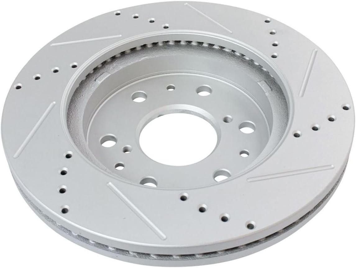 Drilled Slotted Semi-Metallic Coated Stop Power Disc Set Kit Brake Rotors and Pads for Chevy for Silverado 1500 2007-2008,for GMC for Sierra 1500 2007-2008