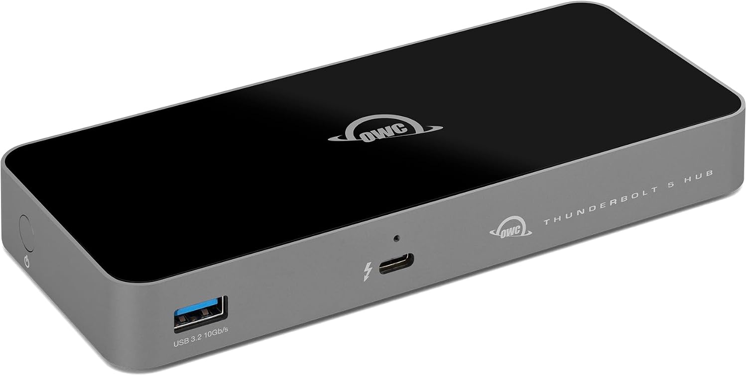 OWC Thunderbolt 5 Hub – 5-Port Expansion for Mac & PC | 80Gb/s Bandwidth | 140W Charging | Triple 8K Display Support | Fanless Silent Design | TB5/TB4/TB3/USB4 Compatible