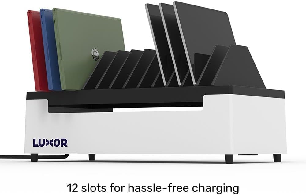 Luxor 12-Port USB Type-C Charging Station, 45W Fast Charging, Pre-Wired Power Hub, Multi-Device USB-C Charger for Laptops, Tablets, Phones – Ideal for Classrooms, Offices, and Shared Spaces