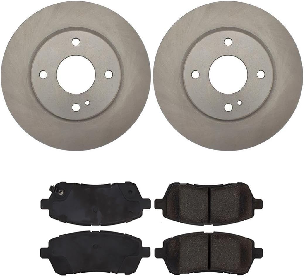 Front Brake Kit - Front Brake Pads and Rotors, Brakes and Rotors Kit fits Ford Fiesta 2019 2018 2017 2016 2015 2014 2013 2012 2011