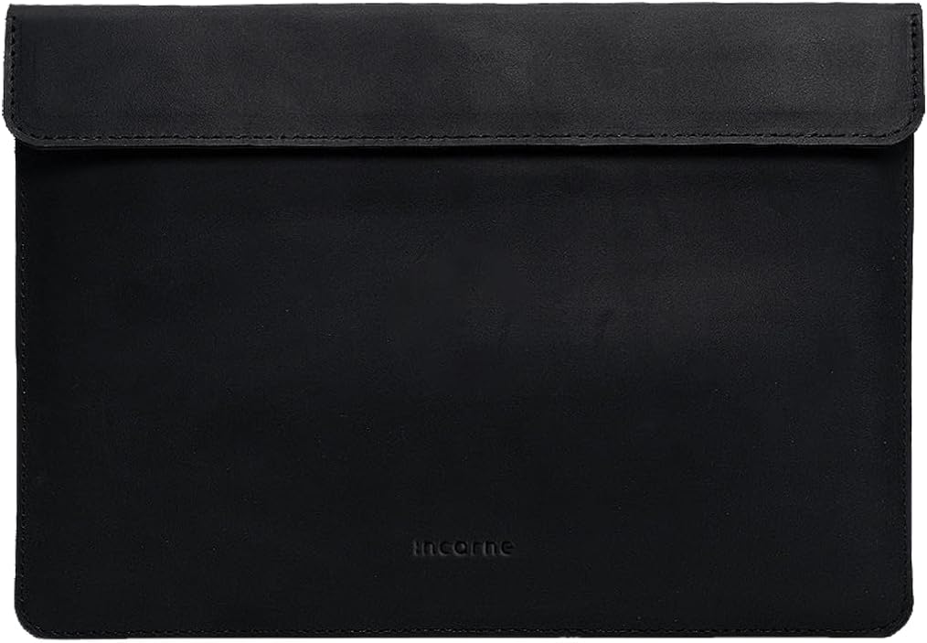 Black Leather Laptop Case Made for 15in MacBook Air Sleeve - Carrying Protective Sleeves Compatible with MacBook Air 15' M2 M3 M4 A2941 А3114 A3241 2022 2023 2024 2025, Genuine Vintage Leather, Black