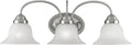 Livex Lighting 1533-91 Edgemont 3 Light Vanity Brushed Nickel with White Alabaster Glass, 23.5 x 8.75 x 8