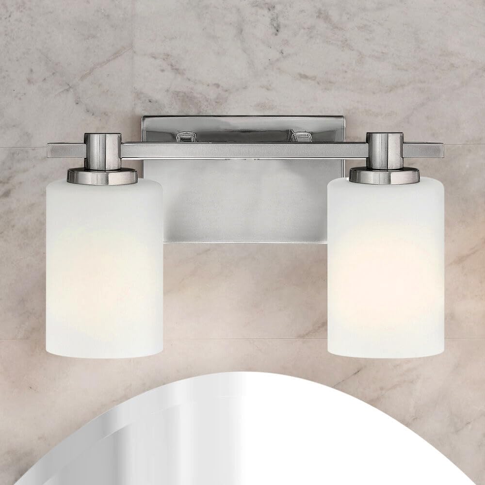 Hinkley Karlie Transitional Two Light Bathroom Vanity Fixture, Chrome