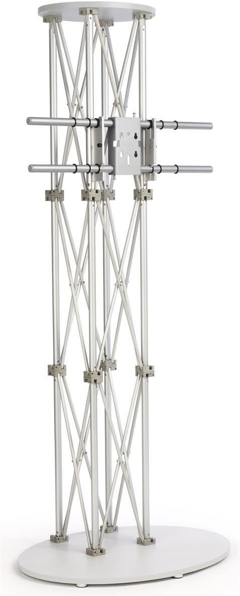 Portable Truss TV Stand Fits Monitors up to 60', Easy Disassembly, with Case – Silver