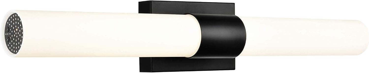 Linea di Liara Perpetua Modern LED Bathroom Vanity Light Bar 30 Inch Matte Black Bathroom Light Fixtures Over Mirror and Over Sink, Dimmable White Frosted Glass Shade, UL Listed