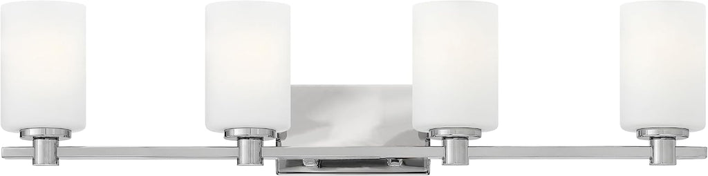 Hinkley Karlie Transitional Four Light Bathroom Vanity Fixture, Chrome