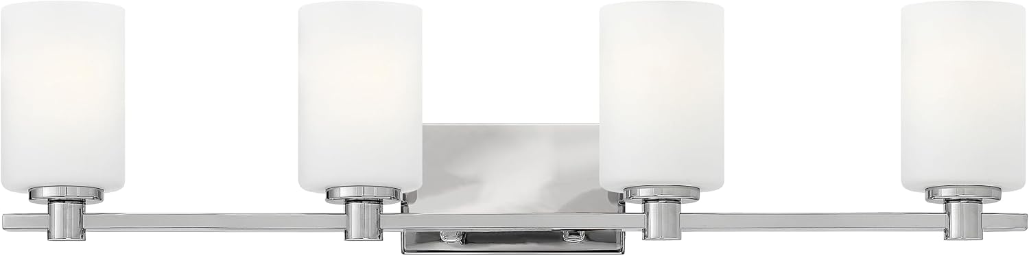 Hinkley Karlie Transitional Four Light Bathroom Vanity Fixture, Chrome