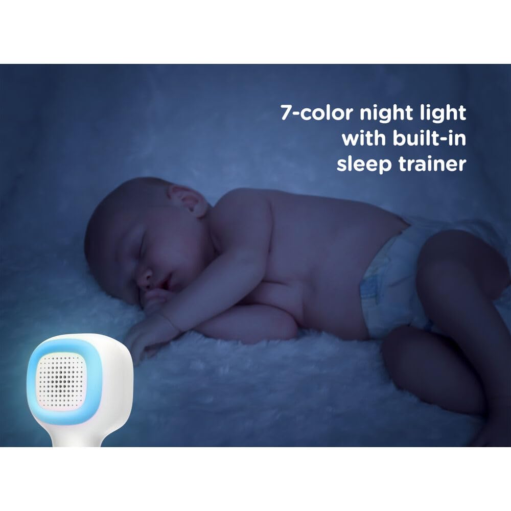 Hubble Connected Nursery Pal Cloud Smart Connected, Wi-Fi Enabled Baby Monitor with 5-Inch HD Color Parent Unit Viewer, Soothing Sounds and White Noise, 7-Color Night Light, Wall Mount, White
