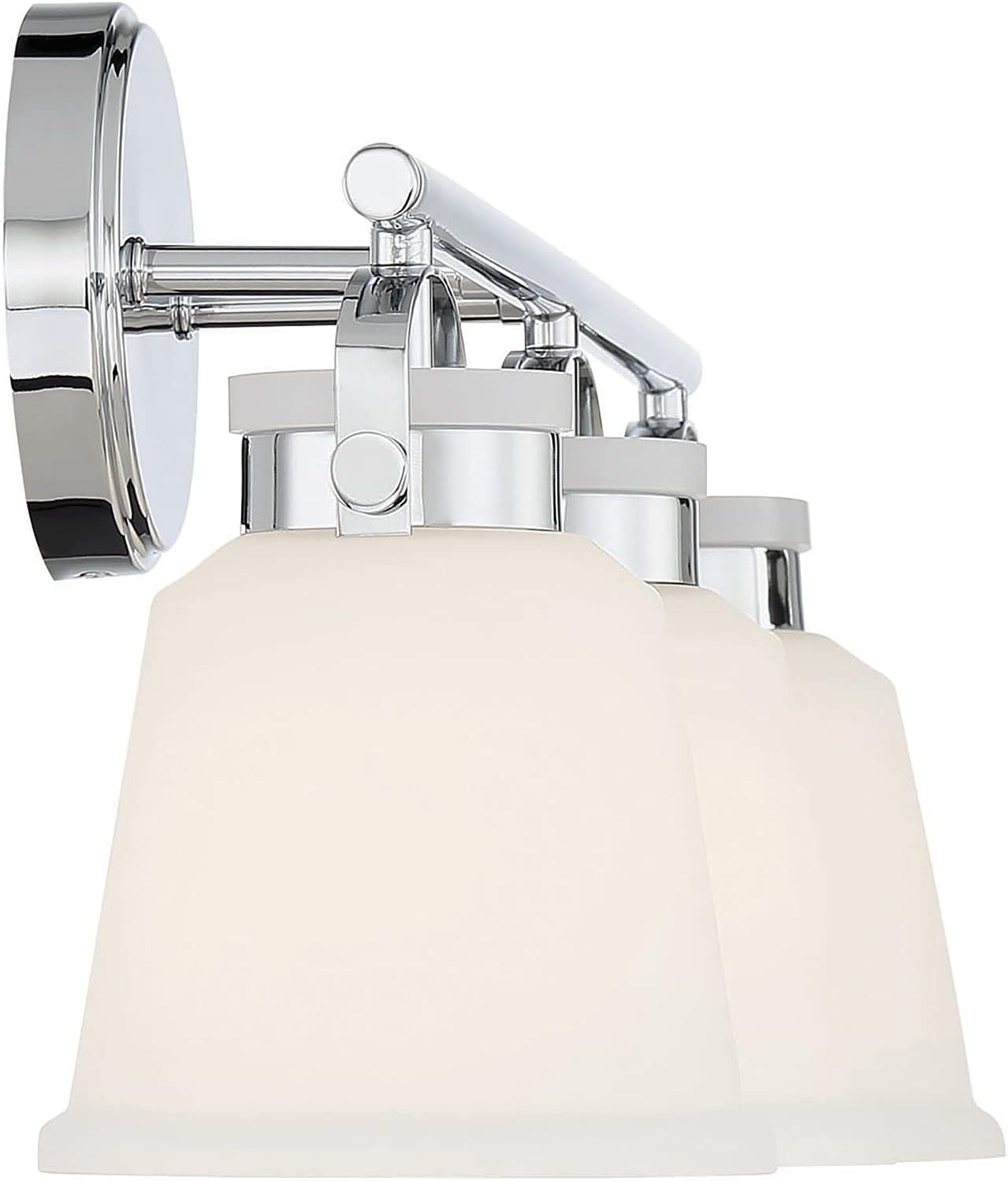 Savoy House 8-1627-3-11 Kaden Industrial Traditional White Opal Glass Bathroom Vanity Wall Light, 3-Light 180 Total Watts, 11' H x 26' W, Polished Chrome