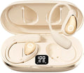 Translation Headphones Open-Ear True Wireless Bluetooth 5.4 with Noise Cancelling,IPX5 Waterproof Sport Earphones Sweat Resistant,Single Battery Life 7H,Compatible with iPhone & Android,Beige