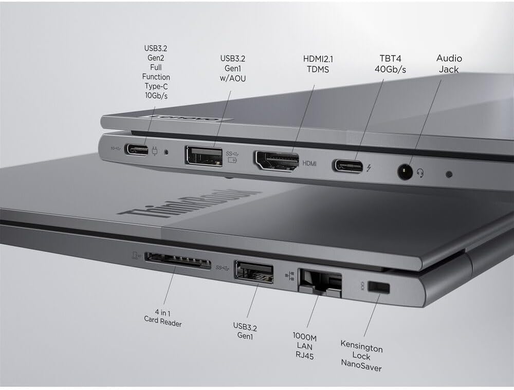 Lenovo ThinkBook 14 G7 IML 2025 Business Laptop 14' WUXGA IPS Touchscreen 12-Core Intel Ultra 7 155U 32GB DDR5 2TB SSD Thunderbolt 4 Wi-Fi 6 Backlit Keyboard Fingerprint Win11 Pro w/ONT 32GB USB