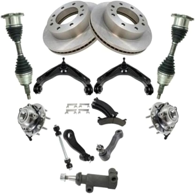 Kit Brake Pads Rotors Tie Rods Control Arms Axles for Chevy for Silverado 1500HD/3500 Classic 2007,for GMC for Sierra 1500HD/3500 Classic 2007 202-13810