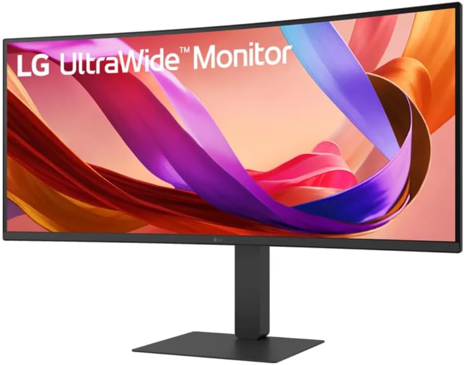 LG 34' WQHD (3440x1440) 120Hz HDR 10 Curved Ultrawide Monitor 34U62TB-B.AUS Height, Swivel, Tilt -DP Cable Included