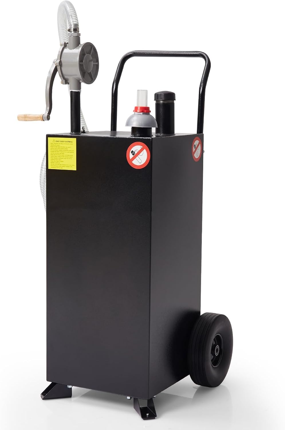 Garvee 30 gal Gas Caddy with Pump - Portable Fuel Tank Gasoline Storage Tank for Boat, Car, Garden, Lawnmower, ATV