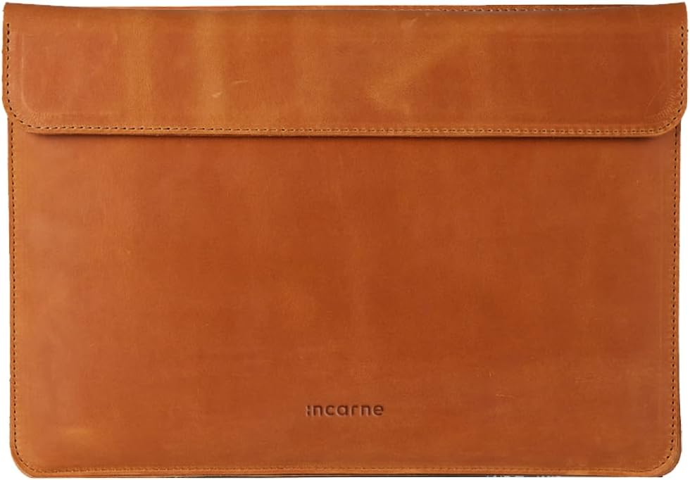 Laptop Case Leather Made for 16 inch MacBook Pro Sleeve - Carrying Cases Compatible with MacBook Pro 16' M1 M2 M3 M4 Max A2141 A2485 A2780 A2991 2022 2023 2024 2025 Genuine Vintage Leather, Cognac