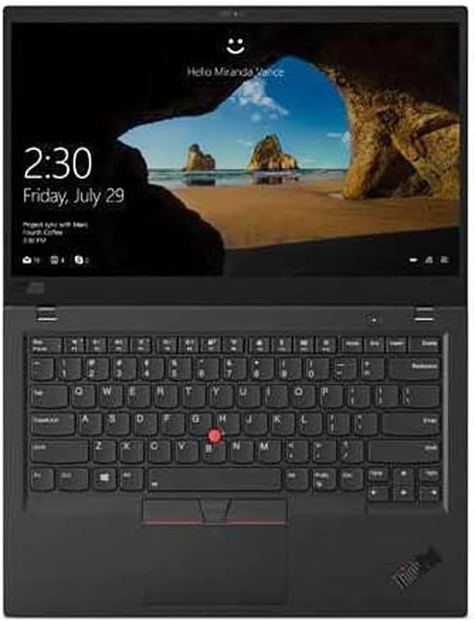 Lenovo ThinkPad X1 Carbon (6th Gen) 14-inch FHD Laptop, Intel Quad Core i7-8650U, 16GB RAM, 256GB NVMe-PCIe SSD, Fingerprint Reader, Windows 10 Pro, Black (Renewed)