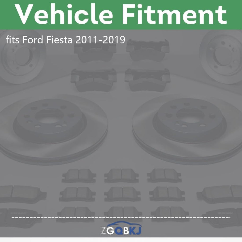 6X Front Semi-metallic Brakes Pad and Brake Rotor Replacement fits Ford Fiesta 1.6L 2011 2012 2013 2014 2015 2016 2017 2018 2019, fits Ford Fiesta 1.0L 2014 2015 2016 2017