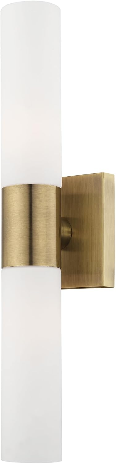 Livex Lighting, 10102-01, Aero, ADA Bath Vanity, 2 Light, Antique Brass