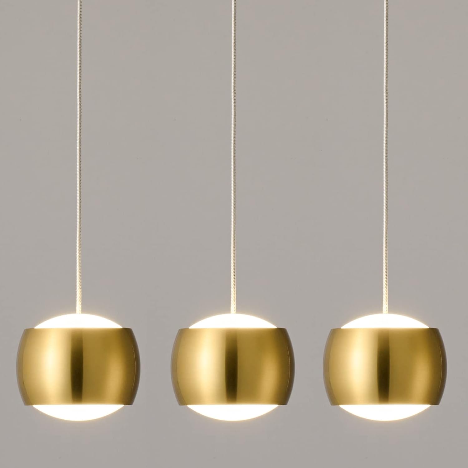 Modern LED Dimmable Pendant Light fixtures,Mini Island Pendant Lighting for Kitchen Island Dinning Room,Bedroom,Bar, Kitchen Island Ceiling Hanging Light Fixtures(gold-3-Pack)