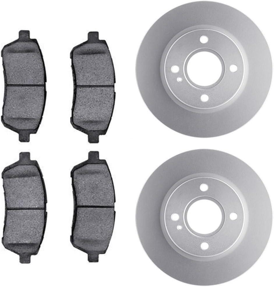 Front Rotors and Brake Pads Replacement for Ford Fiesta 2011 2012 2013 2014 2015 2016 2017 2018 1.6L l4 (1x)