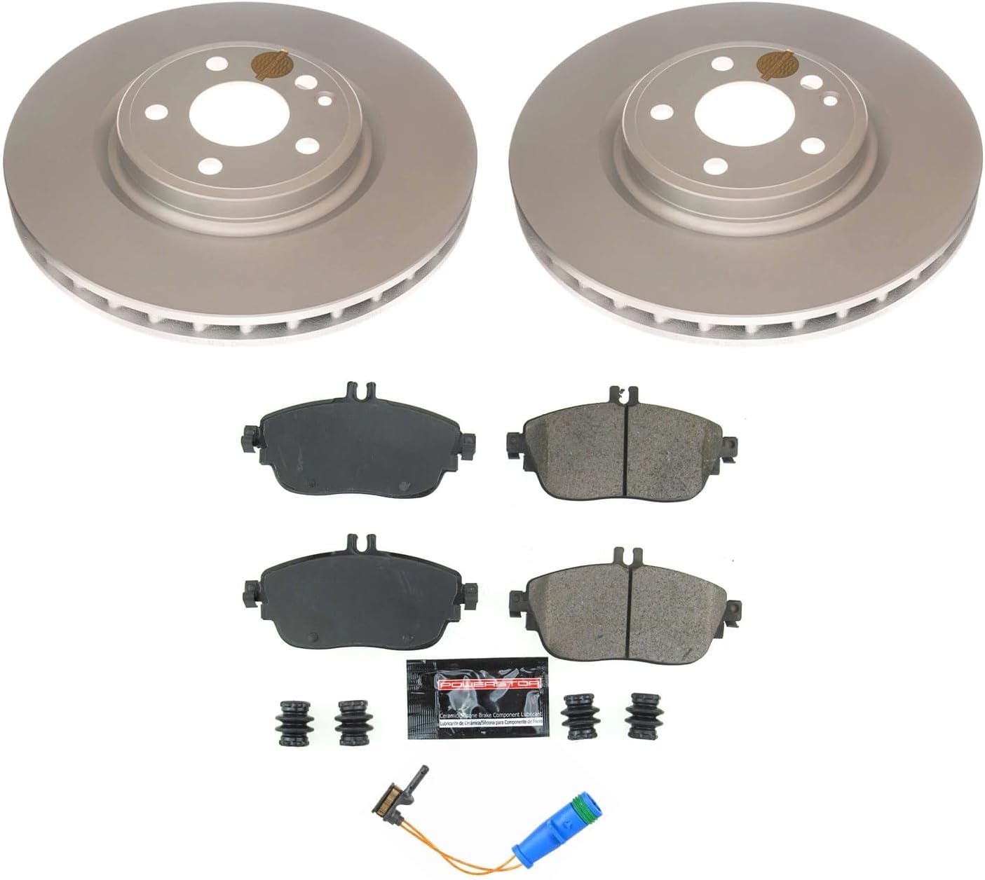 PowerStop Front Brake Kit for INFINITI QX30 2017-19 |Mercedes-Benz CLA250 2014-19 |GLA250 2015-20 - Fully-Coated Disc Rotors with Z23 Carbon-Fiber Ceramic Brake Pads Upgrade, CRK7674