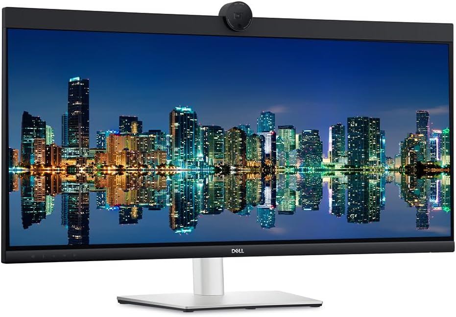 Dell P3424WEB Curved 34-inch 1440P WQHD 2K Monitor, 2-Pack P3424WE, Dock, DisplayPort, USB Hub, USB-C, Ethernet, Webcam, Speaker, Microphone and Desk Mount Stand (Renewed)