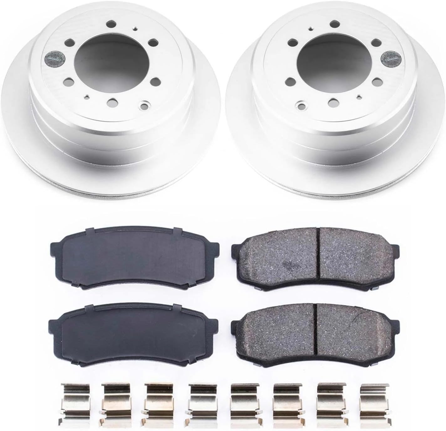 PowerStop Rear Brake Kit for Lexus LX450 1996-97 | Toyota Land Cruiser 1993-97 - Fully-Coated Disc Rotors with Z17 Ceramic Brake Pads Replacement, CRK1156