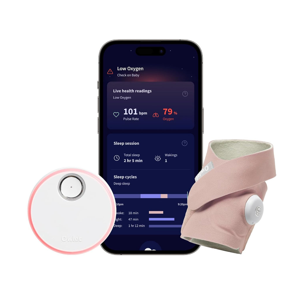Owlet Dream Sock® Smart Baby Monitor with Extra Dusty Rose Sock
