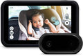 Tiny Traveler 5' HD Touch Screen Baby Car Monitor – Hackproof, No WiFi Baby Camera for Travel and Home, Night Vision, Headrest or Clamp Mount, Baby Reminder Alert - Black