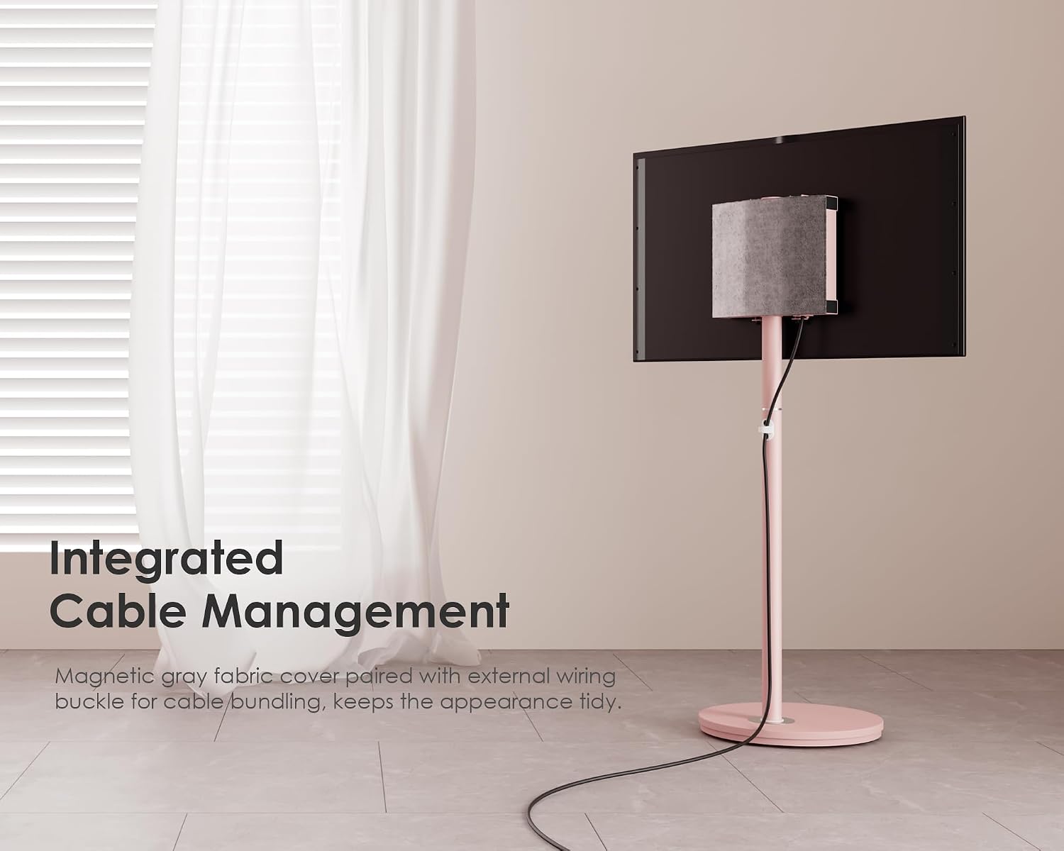 FITUEYES Design Small Rolling TV Cart for 24-48 Inches Television, Minimalist Modern TV Floor Stand on Wheels Fits Max VESA 200x200mm, V2 Portable Smart Television Stands, Pink, Master Series