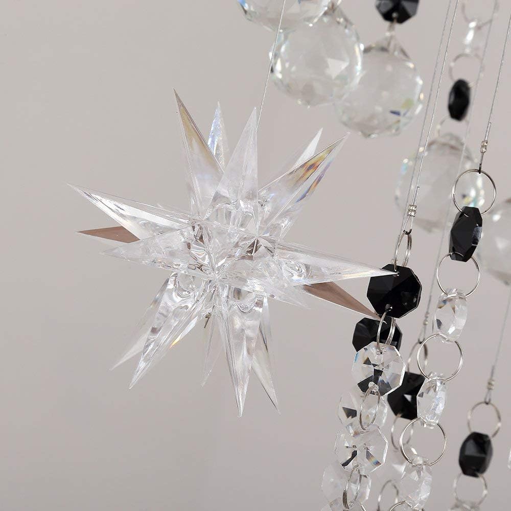 Saint Mossi 7-Lights Crystal Chandelier for High Ceiling, Modern Large Lighting Fixture, Raindrop Ceiling Light, Crystal Light Modern Flush Mount Ceiling Light Fixture,H58 X D20