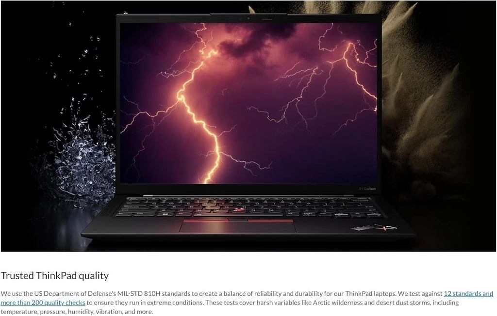 Lenovo Gen 11 ThinkPad X1 Carbon Laptop with Intel Core i7-1355U Processor, 14 Inch WUXGA Non-Touch Display, 16GB LPDDR5 RAM, 512GB Gen4 Performance SSD, Thunderbolt, Backlit Keyboard and Win 11 Pro